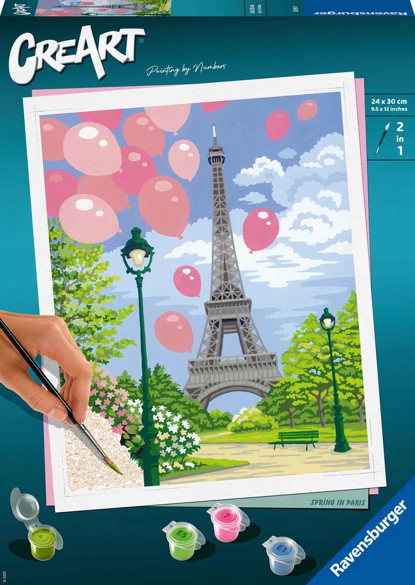 CreArt Spring in Paris - Schilderen op nummer voor volwassenen - Hobbypakket de Ravensburger en Multicolore – photo du produit