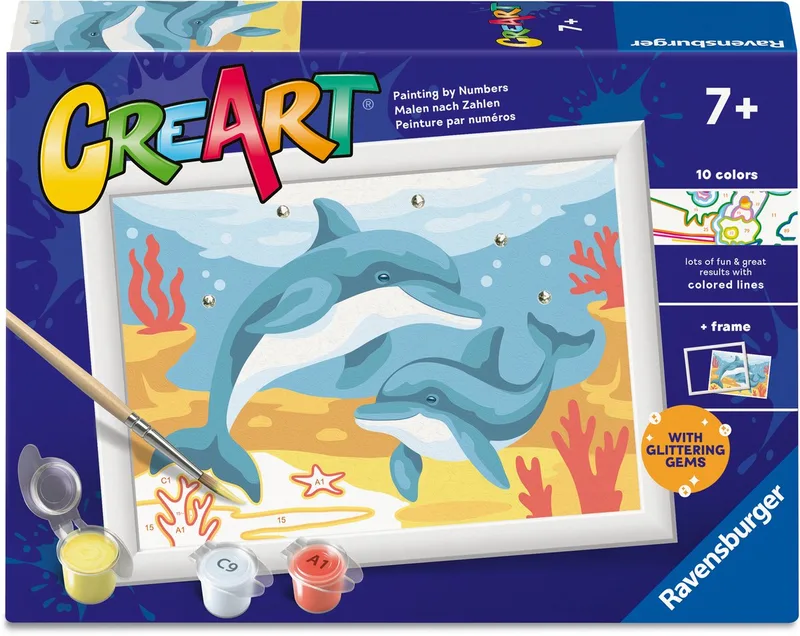 CreArt Paint by Numbers - Jumping Dolphin von Ravensburger in Mehrfarbig – Produktfoto