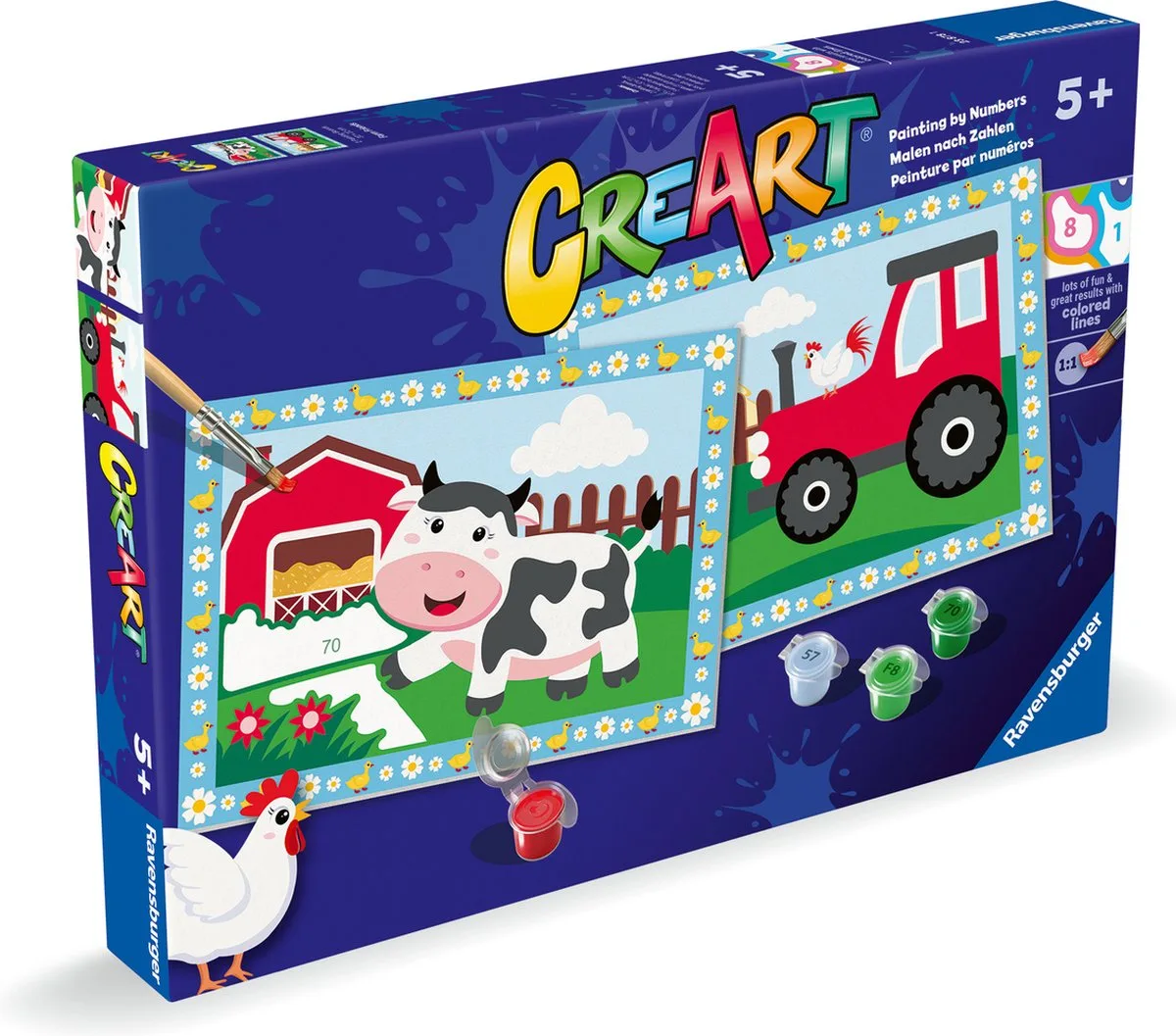 CreArt Tractor with scenery - Schilderen op Nummer van Ravensburger in Meerkleurig – productfoto