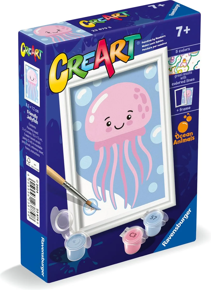 CreArt Trendy Frog - Schilderen op Nummer de Ravensburger en Multicolore – photo du produit