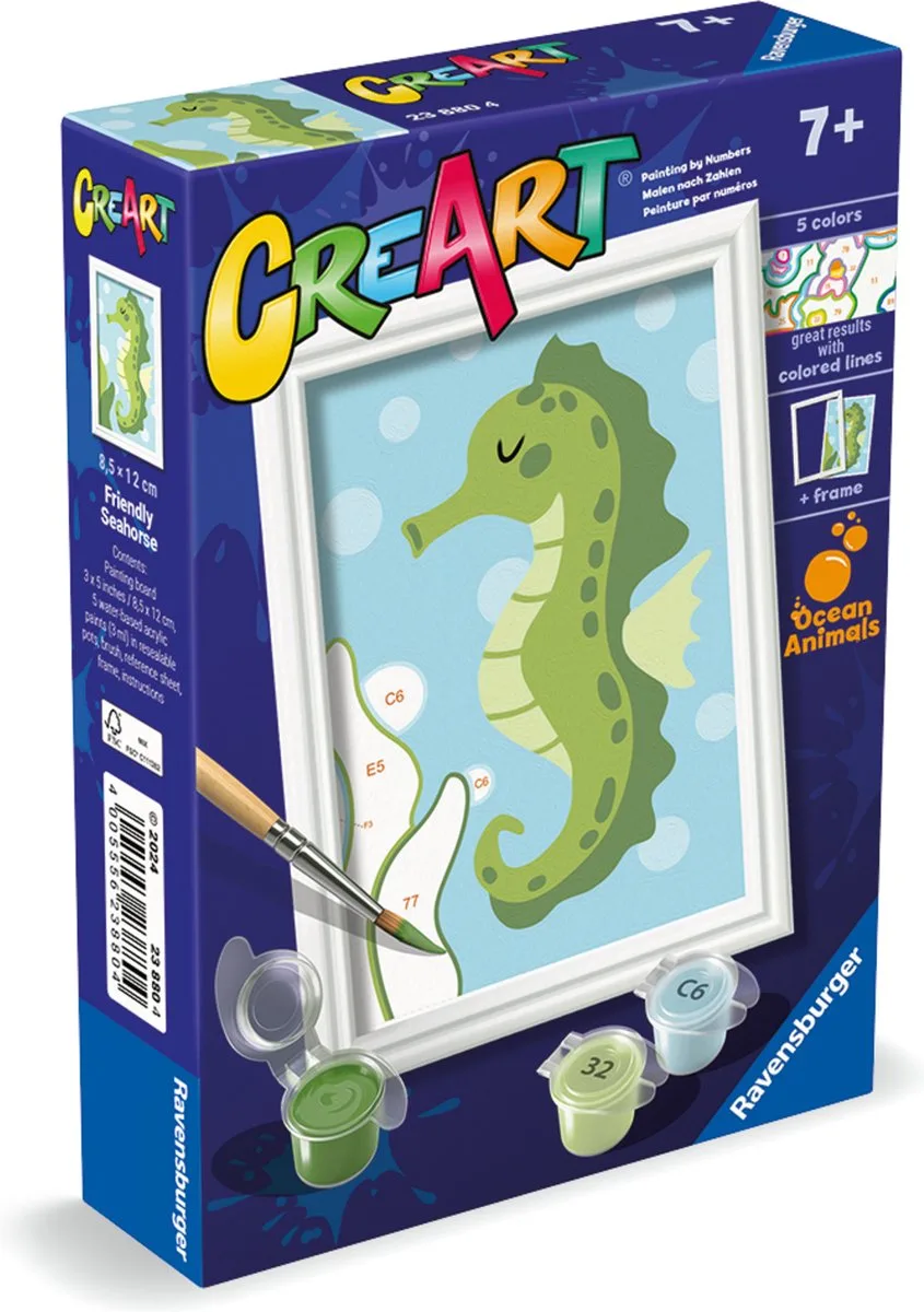 CreArt Trendy Seahorse - Schilderen op Nummer fra Ravensburger i Flerfarvet – produktbillede