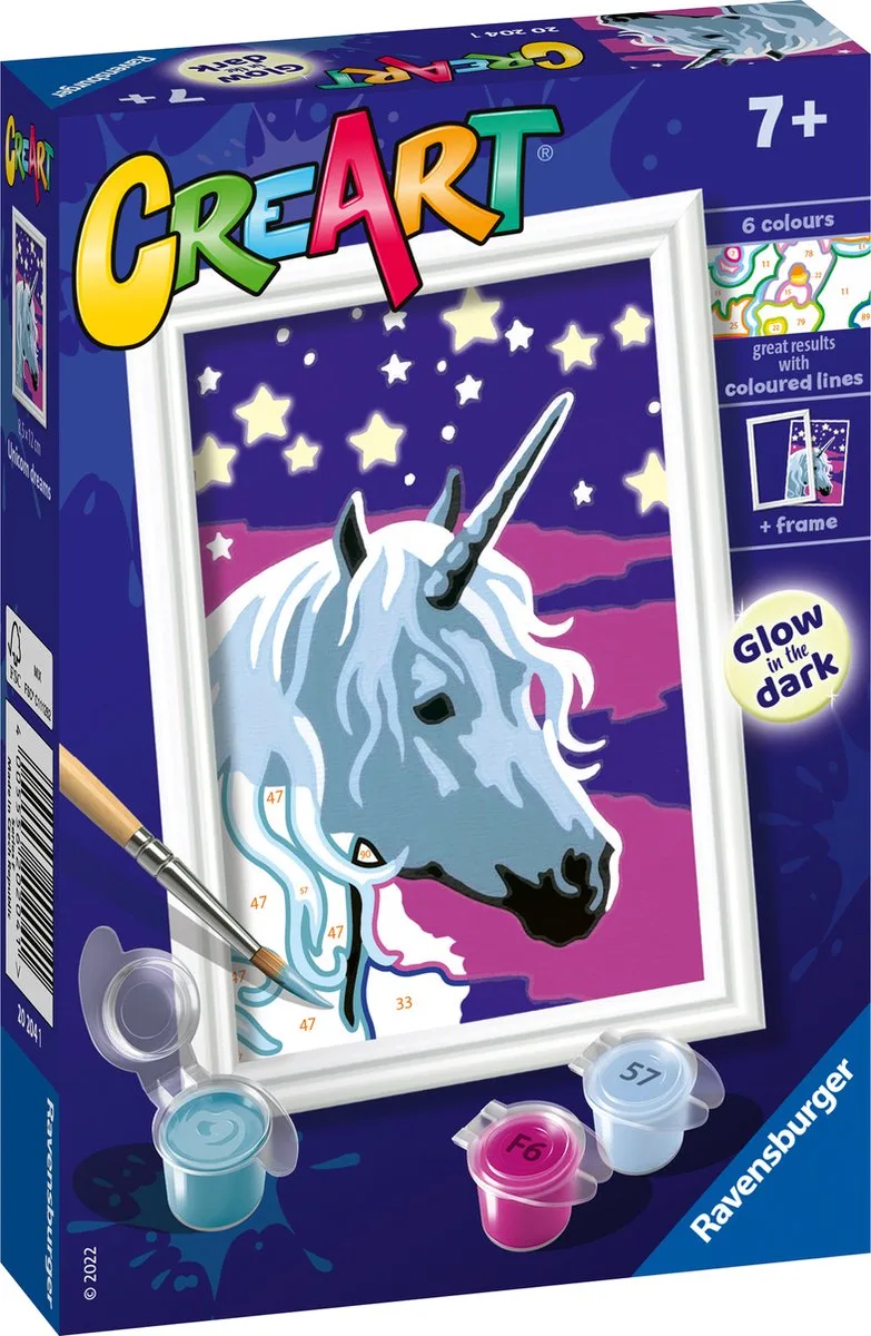 CreArt Unicorn dreams - Schilderen op nummer voor kinderen de Ravensburger en Multicolore – photo du produit