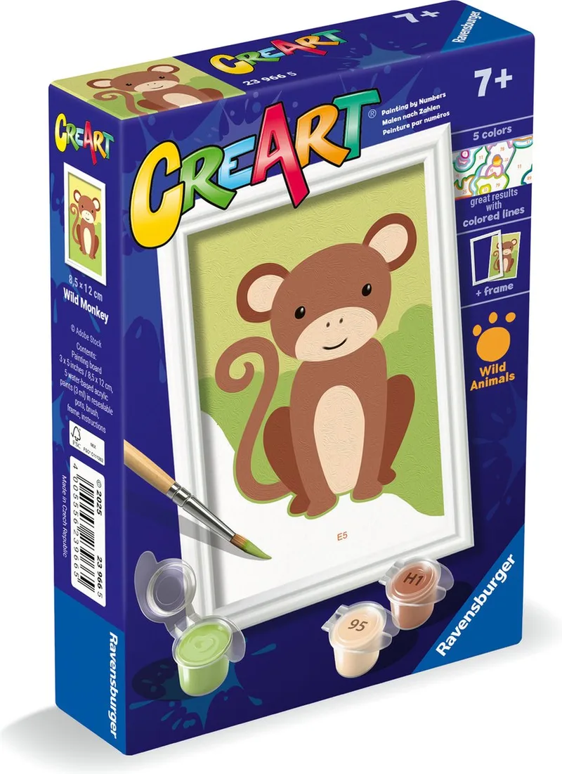 CreArt - Wild Monkey - Schilderen op Nummer - Vanaf 7 jaar von Ravensburger in Mehrfarbig – Produktfoto