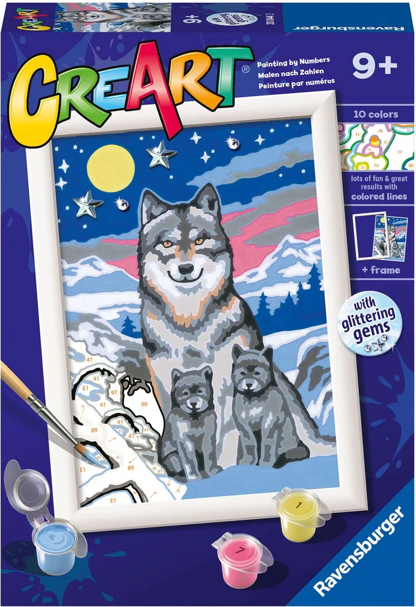 Créer Série E Loups Dans La Lumière De La Lune Jeu De Peinture de Ravensburger en Multicolore – photo du produit