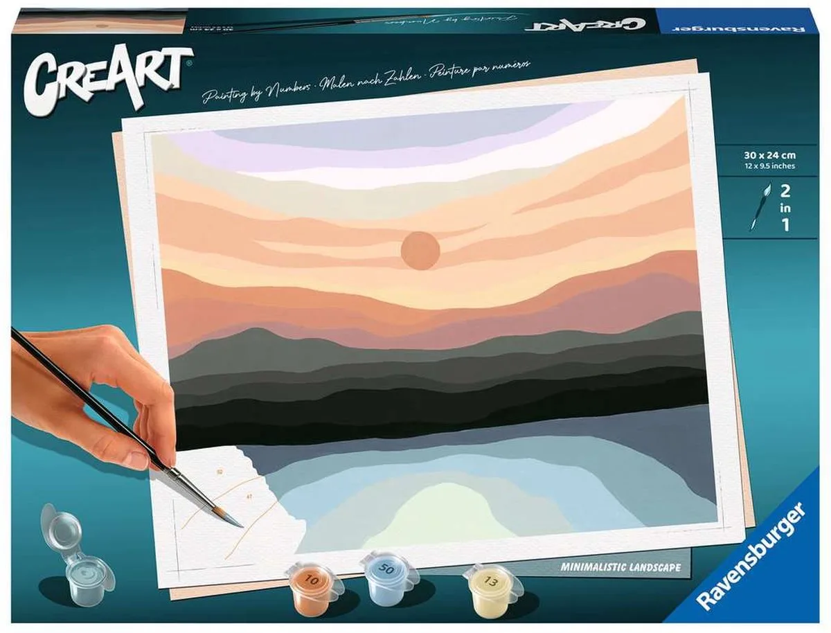 Minimalistisch landschap - Schilderen op nummer voor volwassenen de Ravensburger en Multicolore – photo du produit