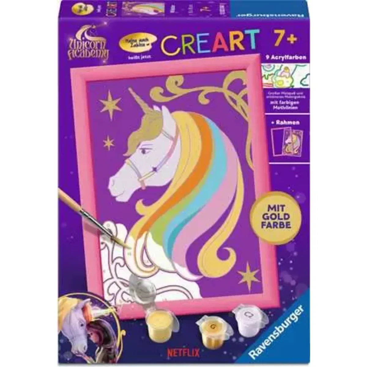 Ravensburger 12023041 CreArt, Malen nach Zahlen Kinder Unicorn Academy - Wildstar från Ravensburger i Flerfärgad – produktbild