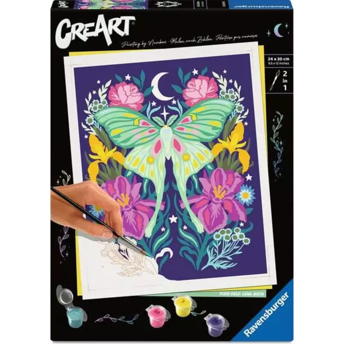 Ravensburger 12023096 CreArt, Malen nach Zahlen Adults Trend - Pixie Cold: Luna-Motte från Ravensburger – produktbild