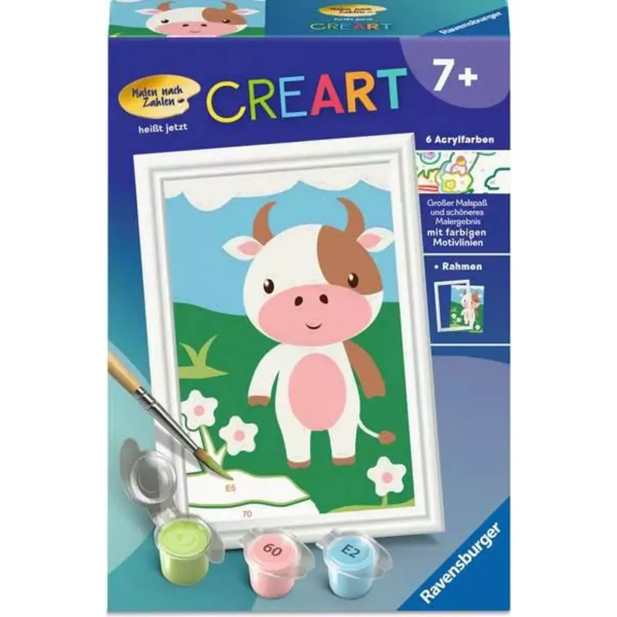 Ravensburger 12023103 CreArt, Malen nach Zahlen Kinder - Süße Kuh fra Ravensburger – produktbillede