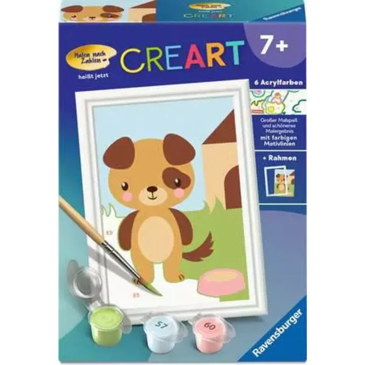 Ravensburger 12023104 CreArt, Malen nach Zahlen Kinder - Süßer Hund fra Ravensburger – produktbillede
