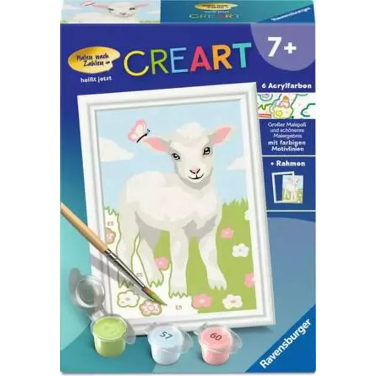 Ravensburger 12023105 CreArt, Malen nach Zahlen Kinder - Süßes Lämmchen van Ravensburger – productfoto