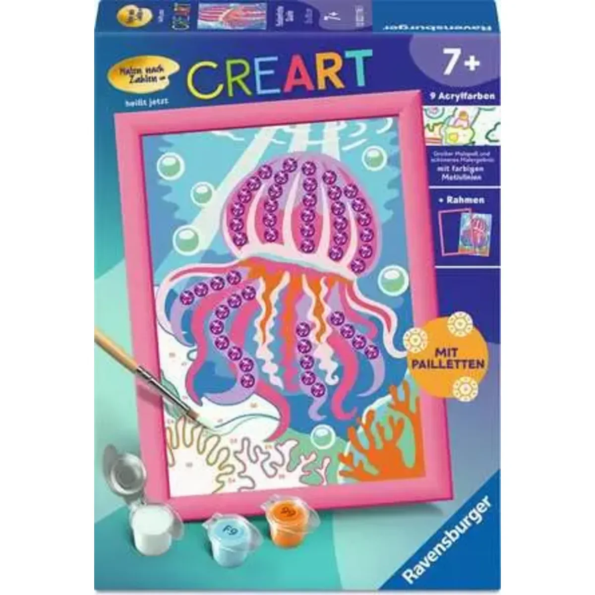 Ravensburger 12023116 CreArt, Malen nach Zahlen Kinder - Farbenfrohe Qualle fra Ravensburger – produktbillede