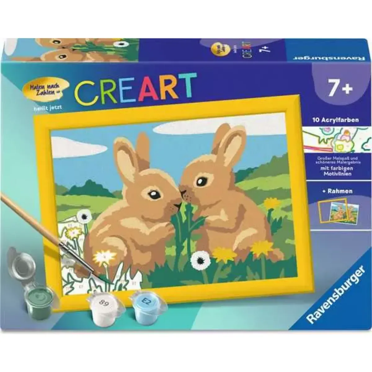 Ravensburger 12023124 CreArt, Malen nach Zahlen Kinder - Hasenfreunde fra Ravensburger – produktbillede