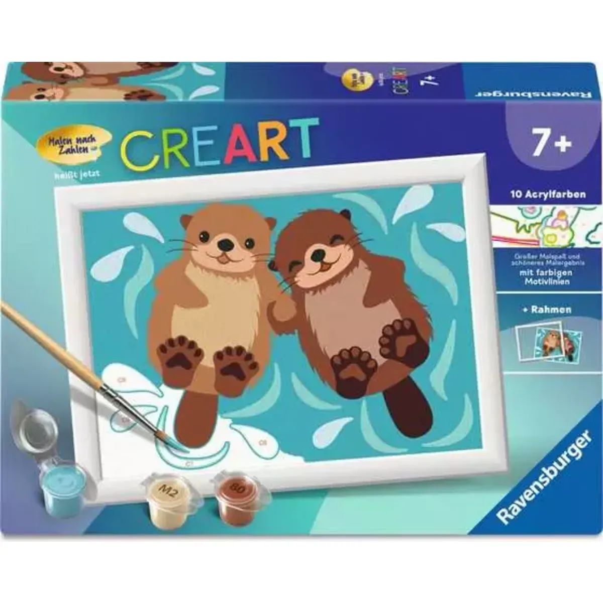 Ravensburger 12023125 Ravensburger CreArt 12023125 - Verliebte Otter - Malen nach Zahlen für Kinder ab 7 Jahren fra Ravensburger – produktbillede