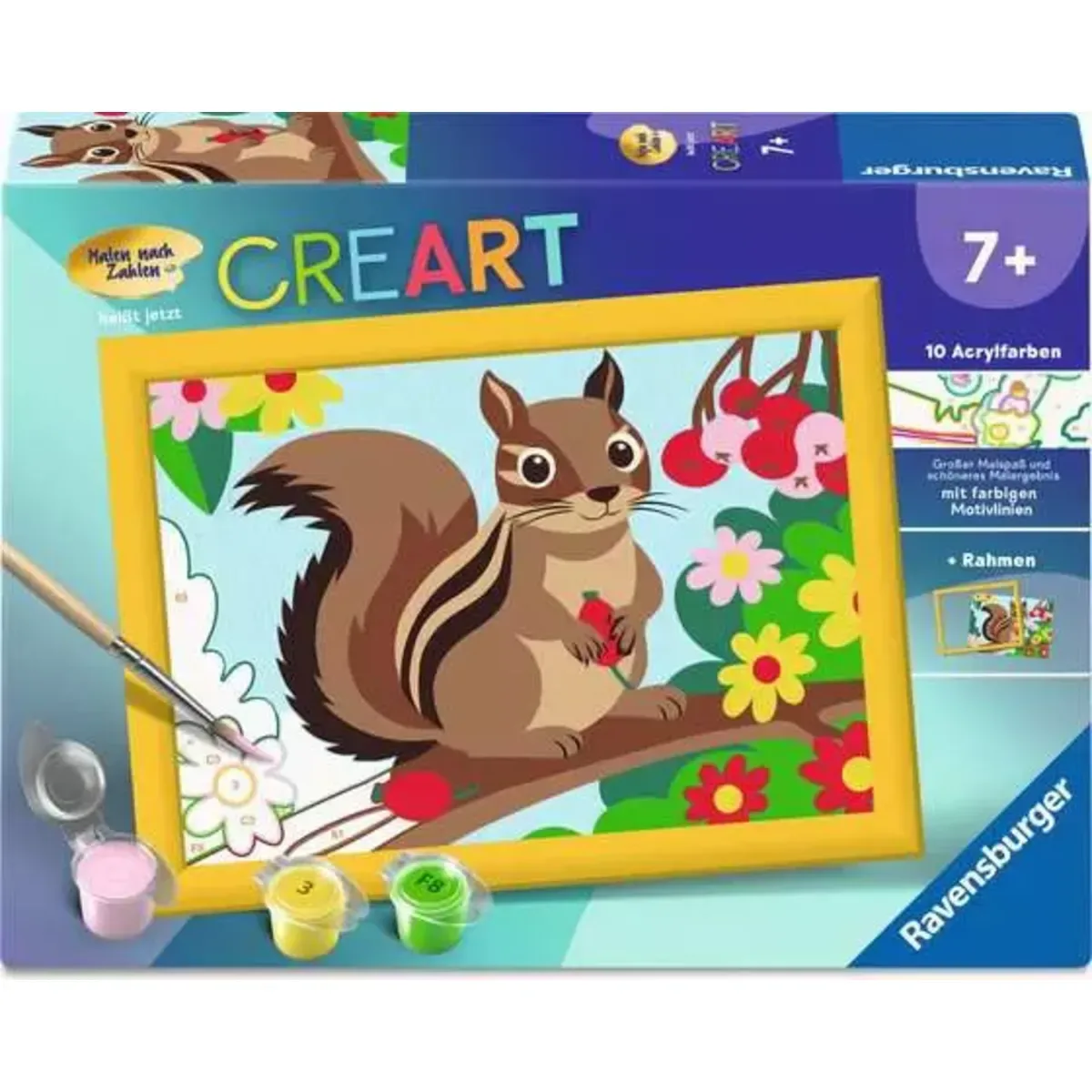 Ravensburger 12023127 CreArt, Malen nach Zahlen Kinder - Streifenhörnchen fra Ravensburger – produktbillede