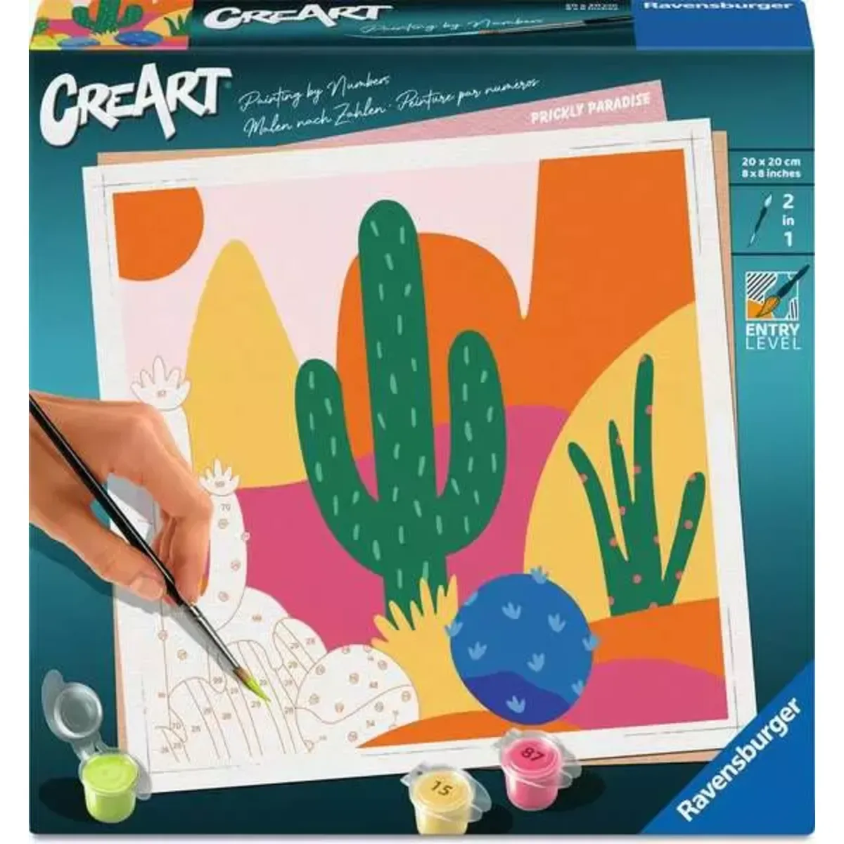 Ravensburger 12023141 CreArt, Malen nach Zahlen Adults Trend - Bunte Kakteen från Ravensburger – produktbild