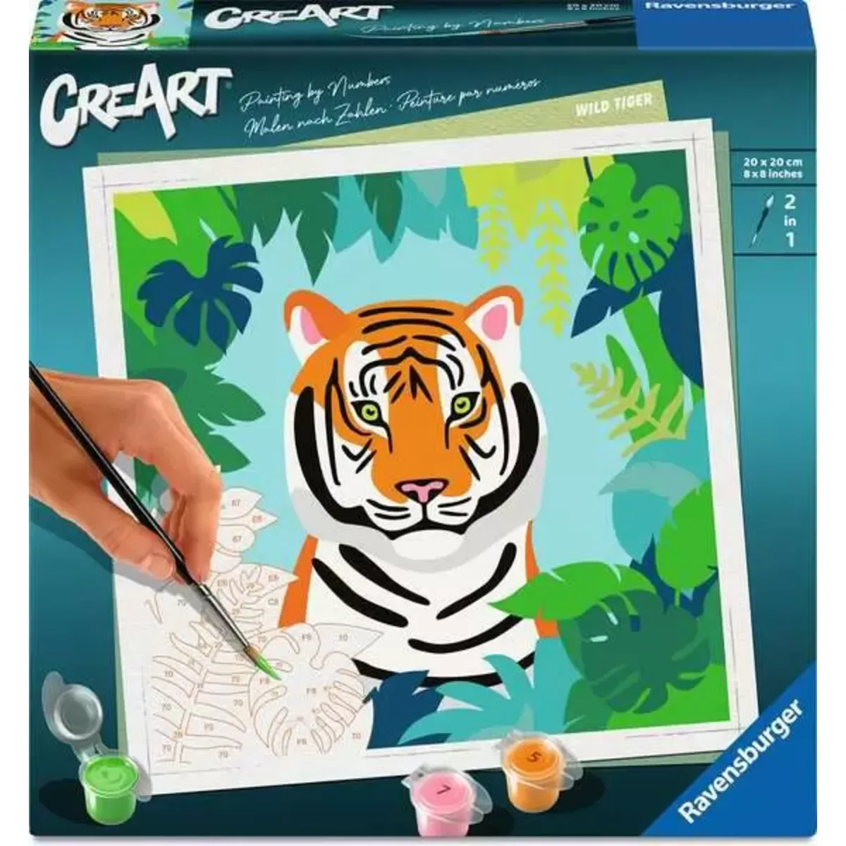 Ravensburger 12023142 CreArt, Malen nach Zahlen Adults Trend - Wilder Tiger från Ravensburger – produktbild