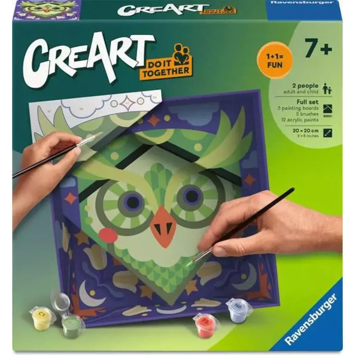 Ravensburger 12023153 CreArt, Malen nach Zahlen Do it together - Eule fra Ravensburger – produktbillede