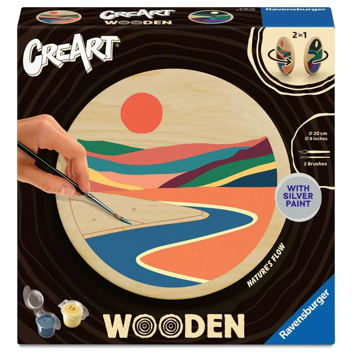 Ravensburger 12023157 CreArt, Malen nach Zahlen Wooden - Fluss der Natur de Ravensburger – photo du produit