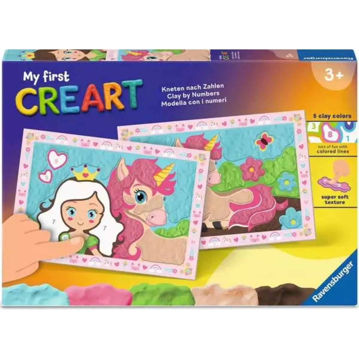 Ravensburger 12023165 My First CreArt, Kneten nach Zahlen - Einhornglück från Ravensburger – produktbild