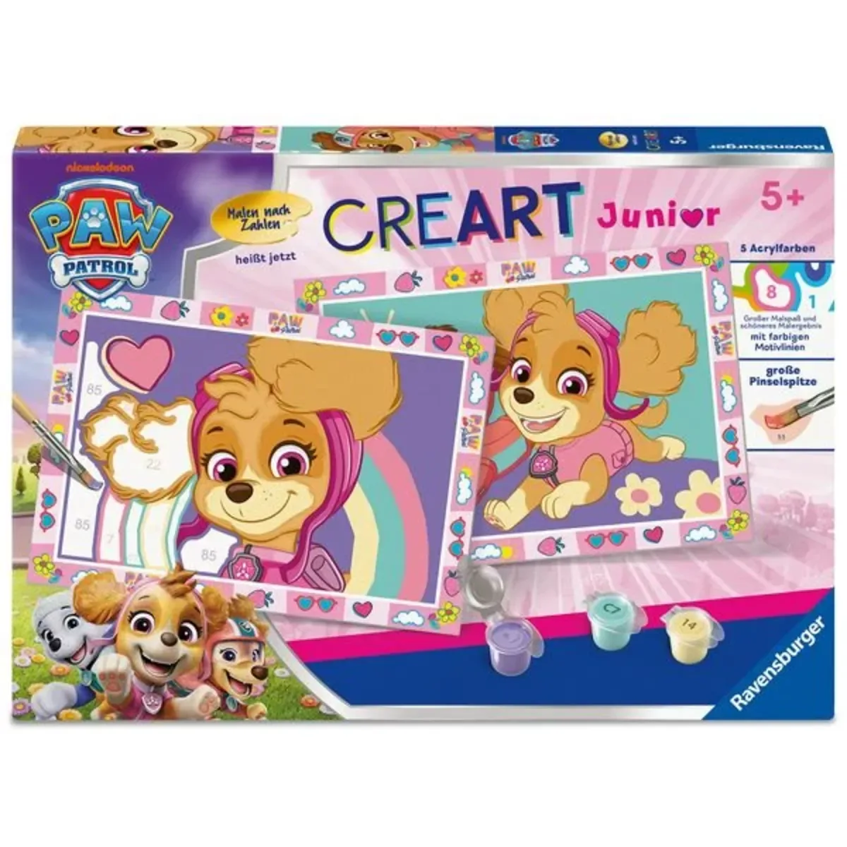 Ravensburger 12023167 CreArt, Malen nach Zahlen Junior – Paw Patrol mit Skye fra Ravensburger – produktbillede