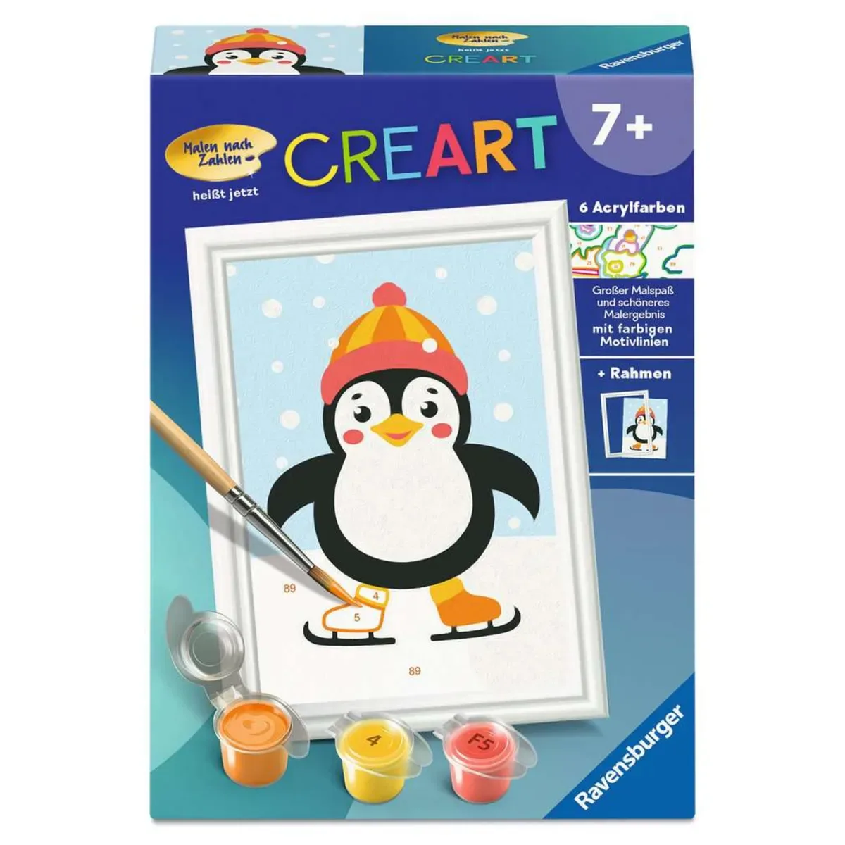 Ravensburger 12023168 CreArt, Malen nach Zahlen Kinder - Pinguin im Schnee von Ravensburger – Produktfoto