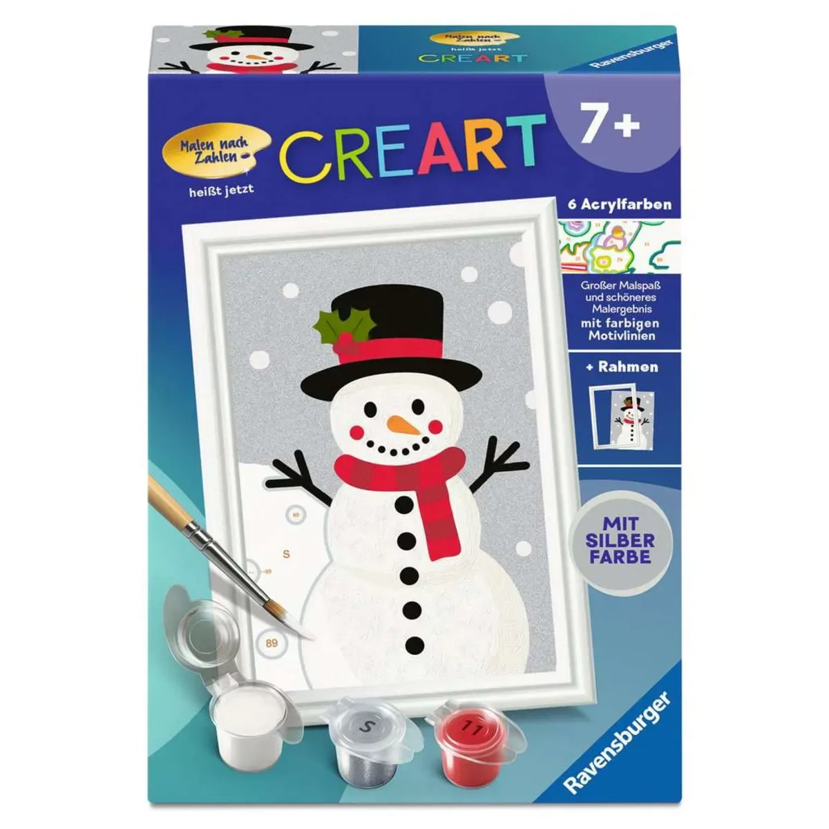 Ravensburger 12023169 CreArt, Malen nach Zahlen Kinder - Schneemann Snowy von Ravensburger – Produktfoto