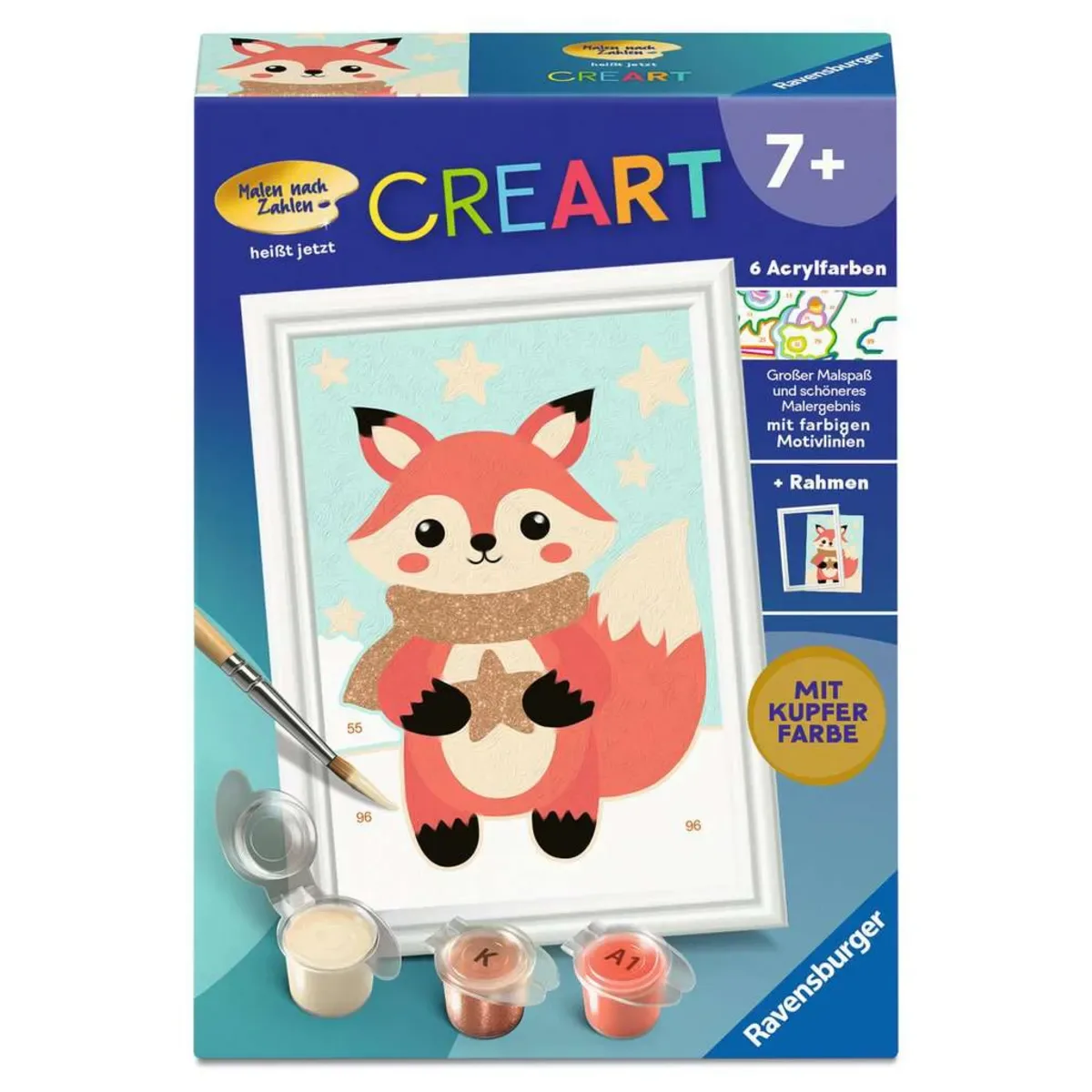 Ravensburger 12023171 CreArt, Malen nach Zahlen Kinder - Sternen-Fuchs von Ravensburger – Produktfoto