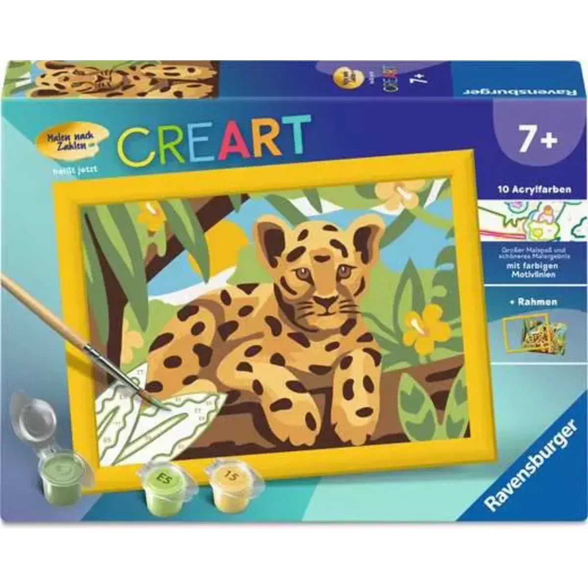 Ravensburger 12023177 CreArt, Malen nach Zahlen Kinder - Baby Leopard fra Ravensburger – produktbillede
