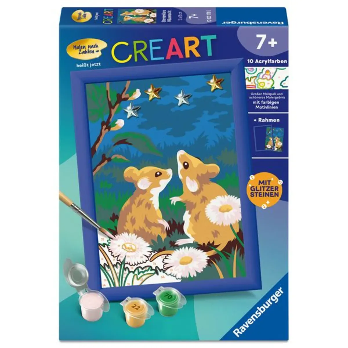 Ravensburger 12023179 CreArt, Malen nach Zahlen Kinder - Sternenklare Mäusenacht von Ravensburger – Produktfoto