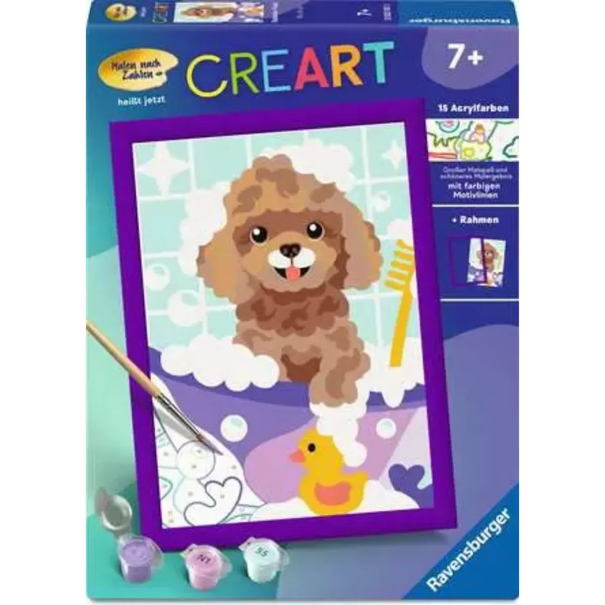 Ravensburger 12023181 CreArt, Malen nach Zahlen Kinder - Badender Pudel från Ravensburger – produktbild