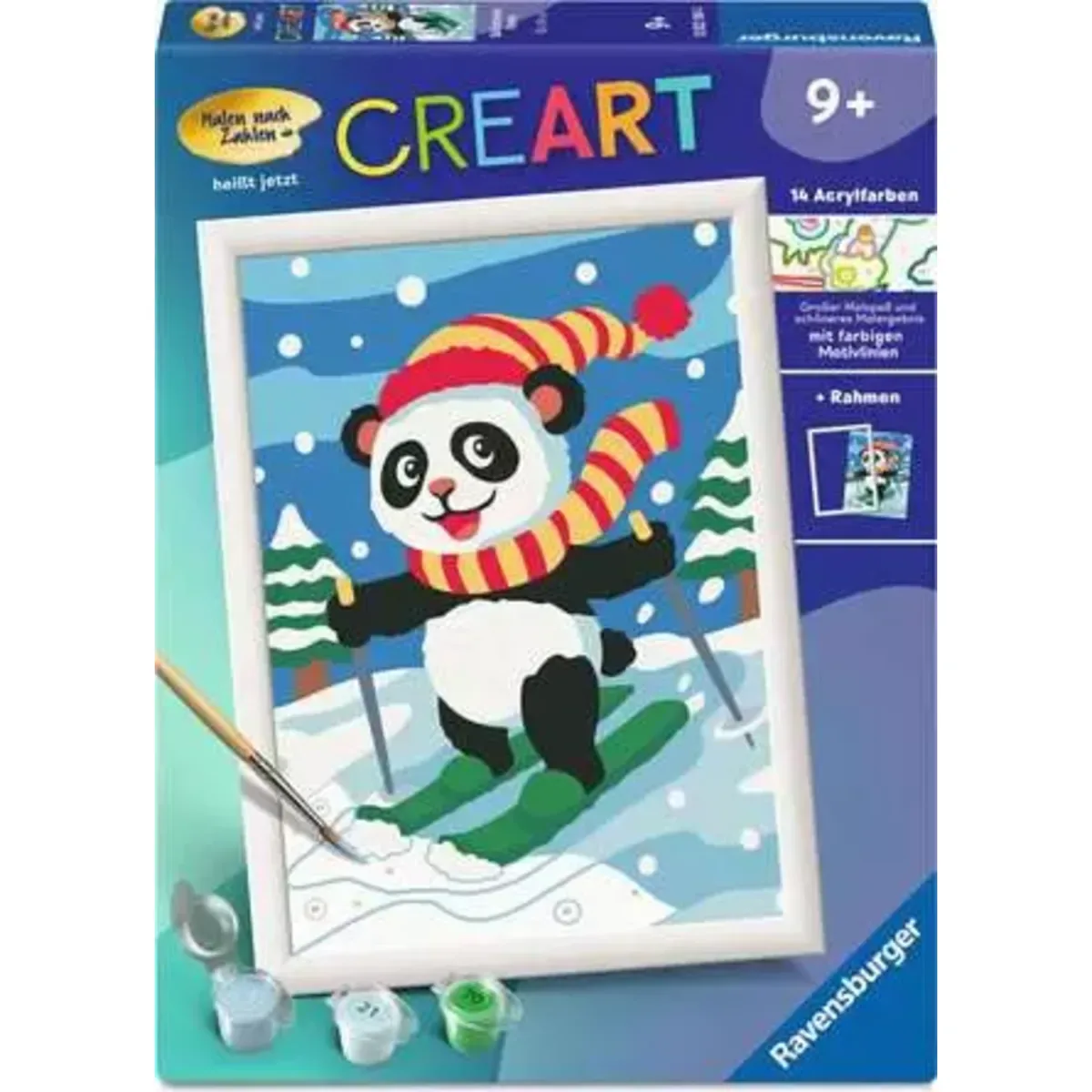 Ravensburger 12023184 CreArt, Malen nach Zahlen Kinder - Skifahrender Panda från Ravensburger – produktbild