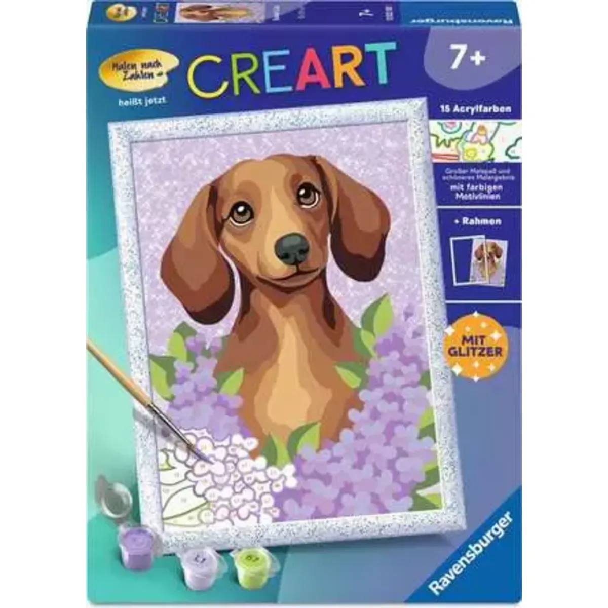 Ravensburger 12023185 CreArt, Malen nach Zahlen Kinder - Dackel Lilac von Ravensburger – Produktfoto