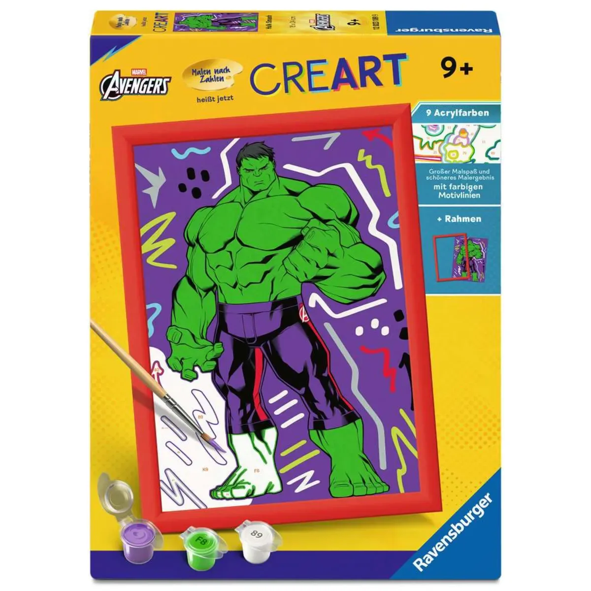 Ravensburger 12023189 CreArt, Malen nach Zahlen Kinder Marvel Avengers - Hulk Smash von Ravensburger – Produktfoto