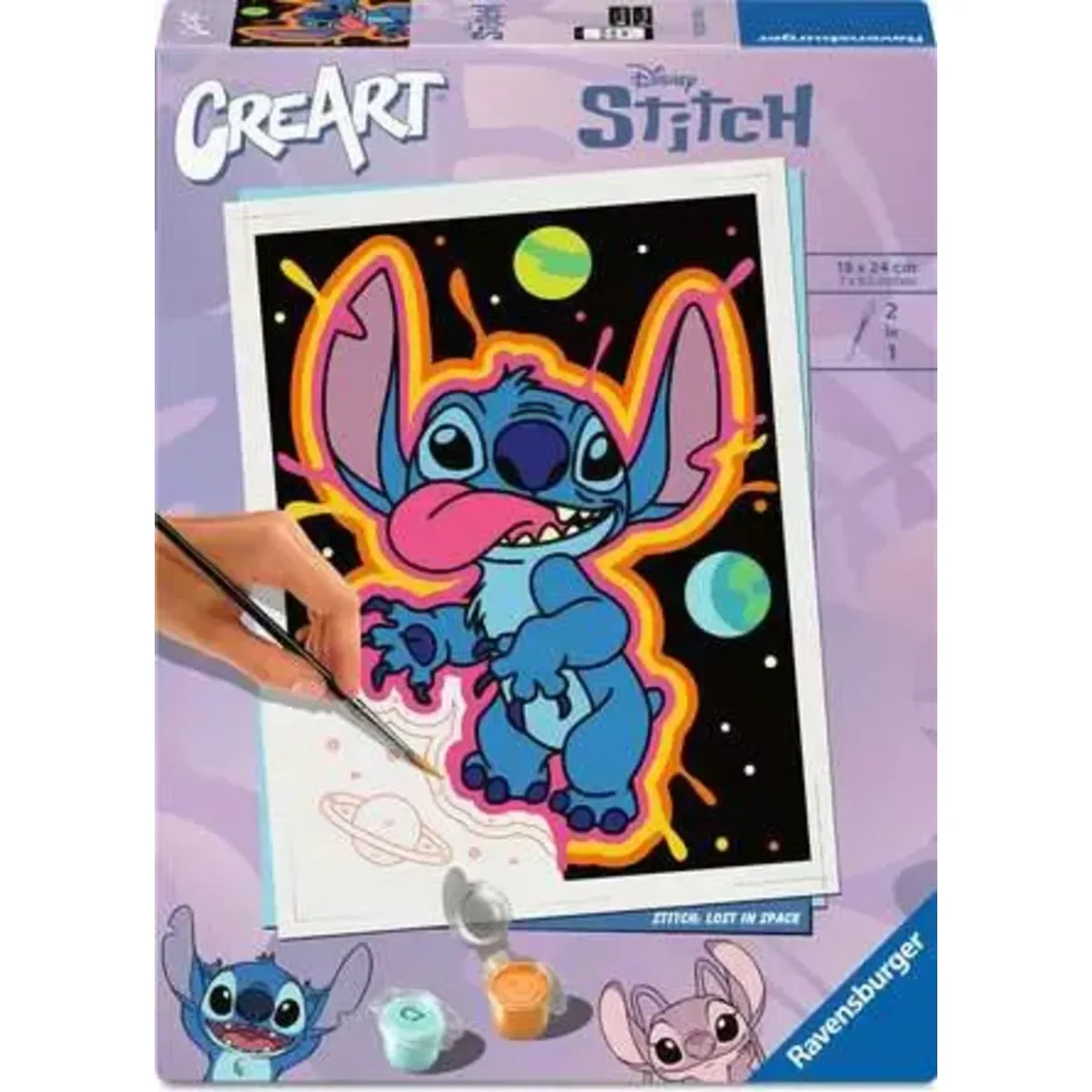 Ravensburger 12023193 CreArt, Malen nach Zahlen Adults Trend - Disney Stitch: Verloren im All från Ravensburger – produktbild