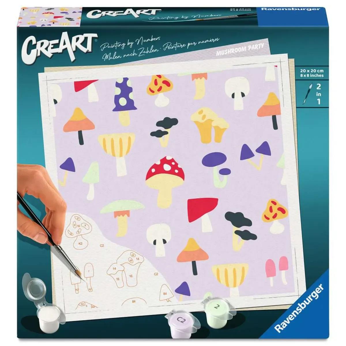 Ravensburger 12023198 CreArt, Malen nach Zahlen Adults Trend - Pilzparty från Ravensburger – produktbild
