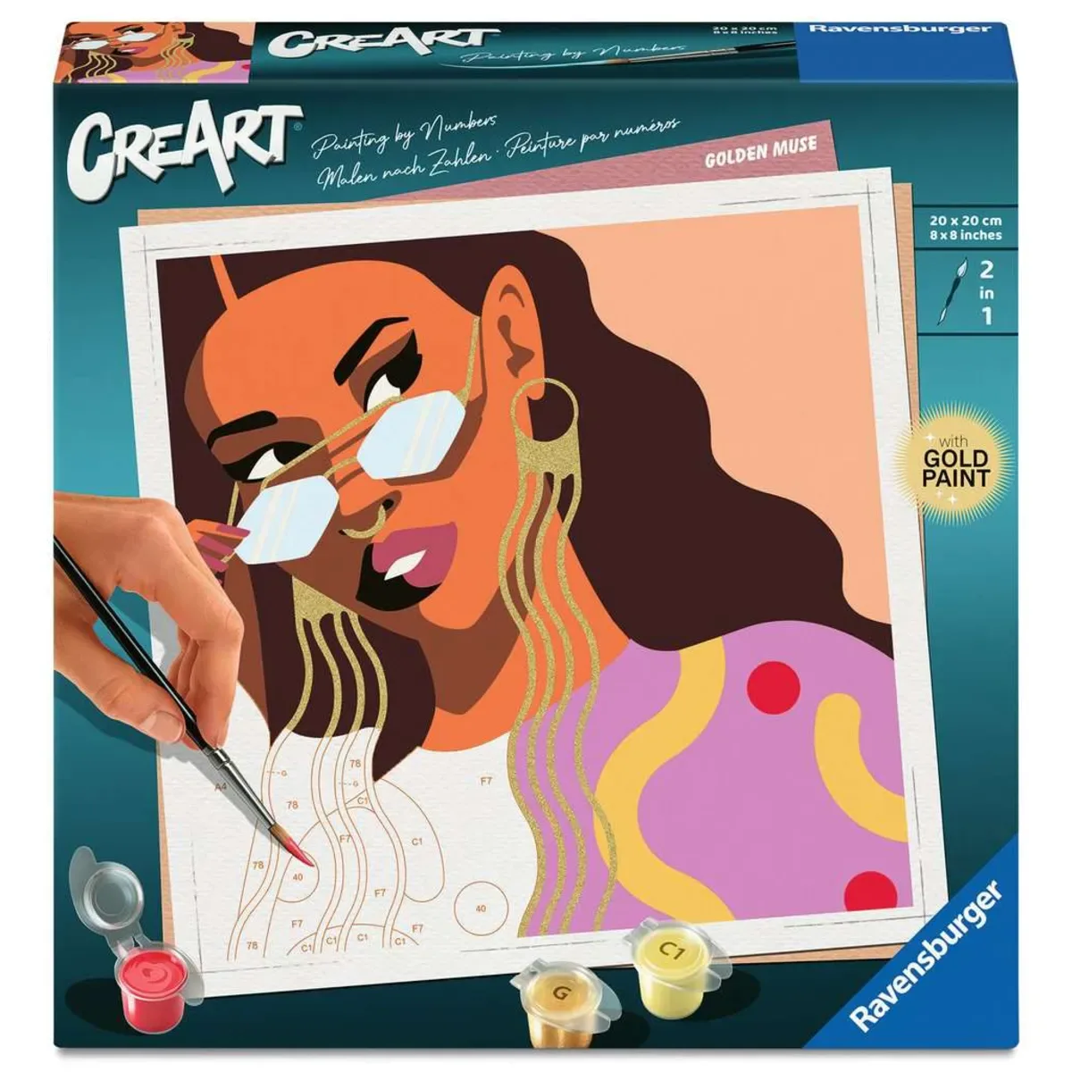 Ravensburger 12023199 CreArt Adults Trend - Goldene Muse fra Ravensburger – produktbillede