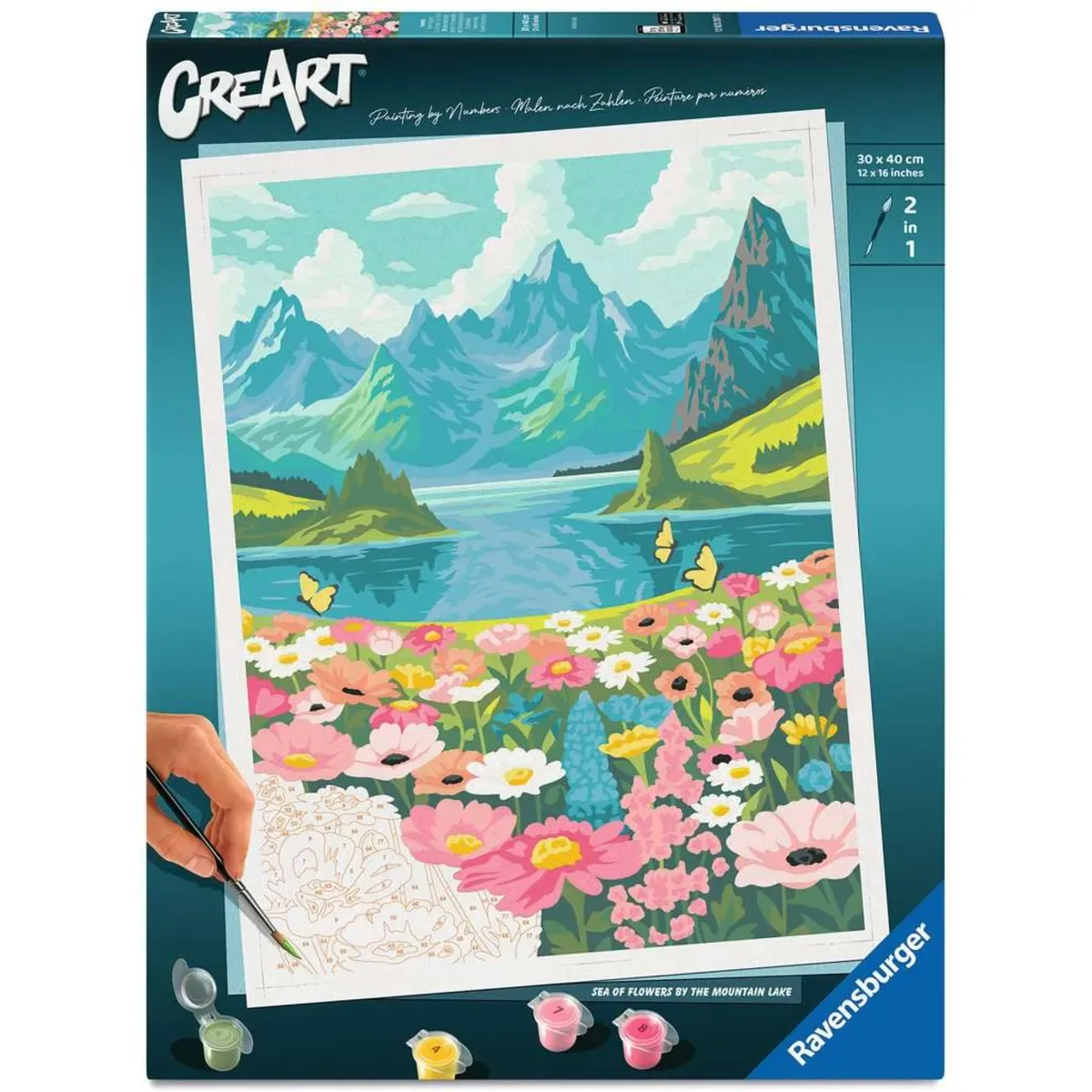 Ravensburger 12023207 CreArt Adults Trend - Blumenmeer am Bergsee fra Ravensburger – produktbillede