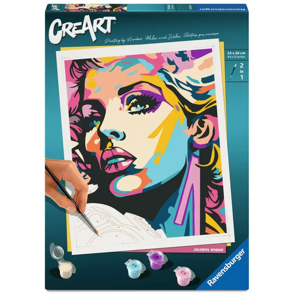Ravensburger 12023274 CreArt Adults Trend - Farbenfrohe Frau von Ravensburger – Produktfoto