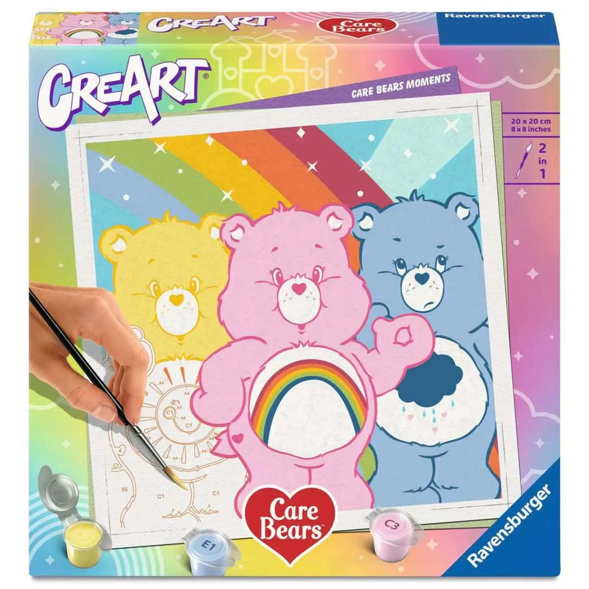 Ravensburger 12023306 CreArt, Malen nach Zahlen Adults Trend Care Bears - Glücksbärchi-Momente från Ravensburger – produktbild
