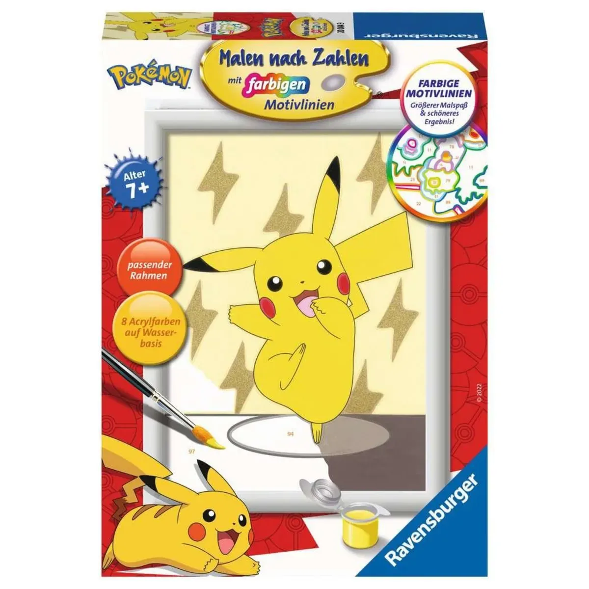 Ravensburger 20084 CreArt, Malen nach Zahlen Kinder Pokémon - Pikachu von Ravensburger – Produktfoto