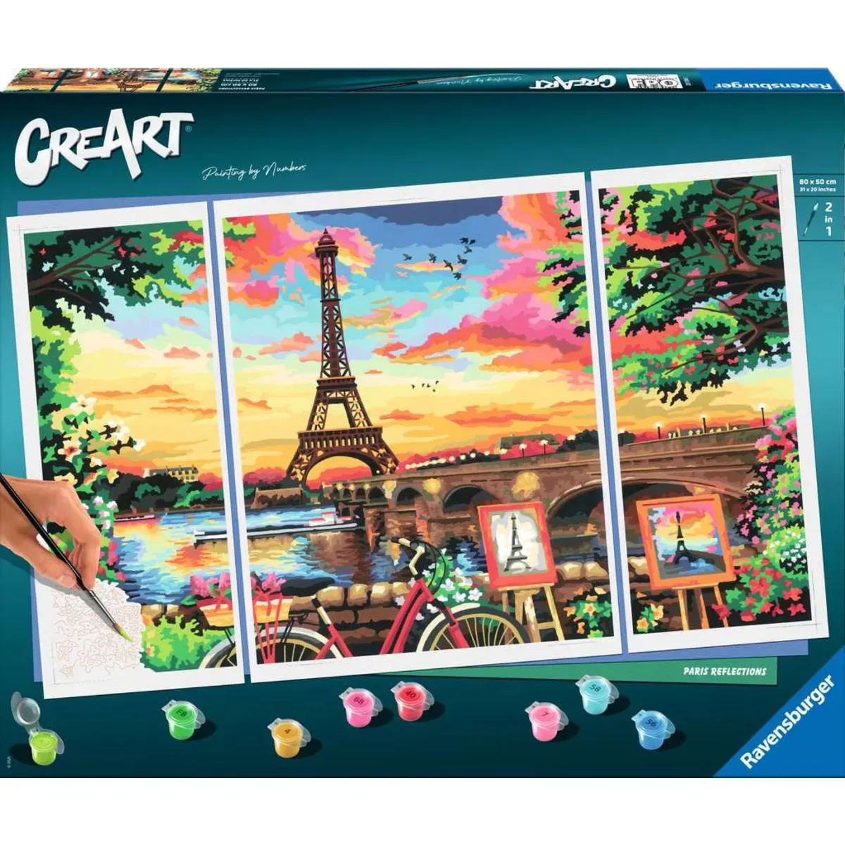 Ravensburger 20134 CreArt Premium Triptychon - Spiegelbild von Paris von Ravensburger – Produktfoto