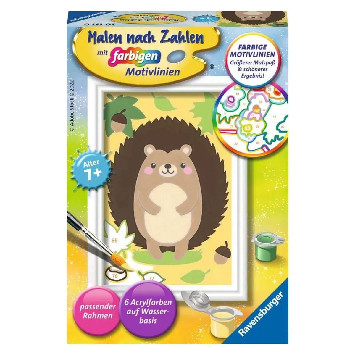 RAVENSBURGER 20157 Malen nach Zahlen Kleiner Igel von Ravensburger – Produktfoto