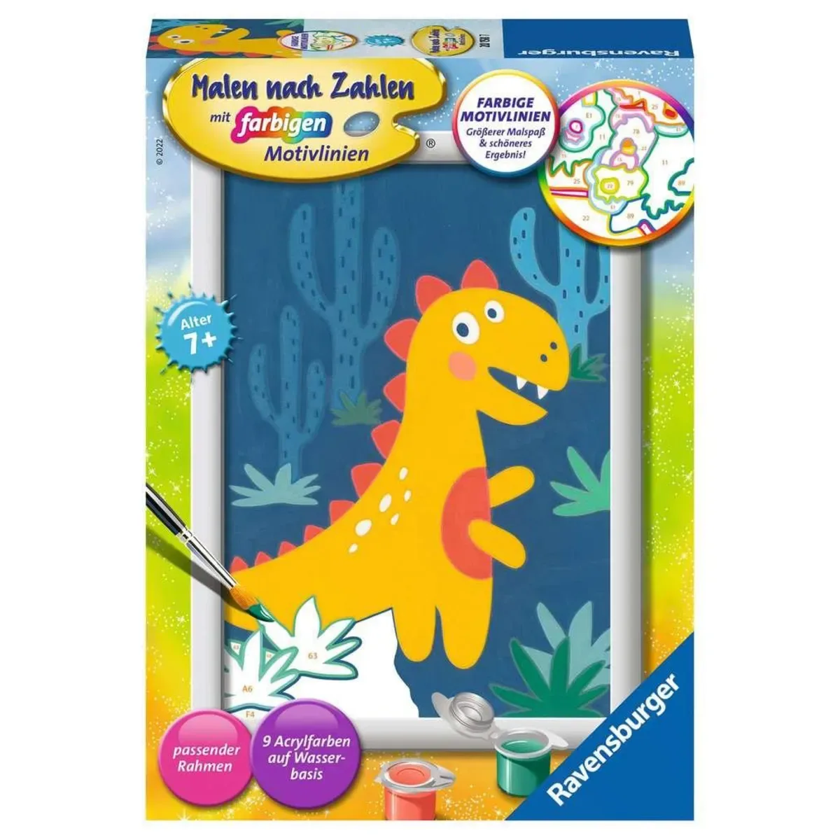 RAVENSBURGER 20158 Malen nach Zahlen Frecher Dinosaurier von Ravensburger – Produktfoto