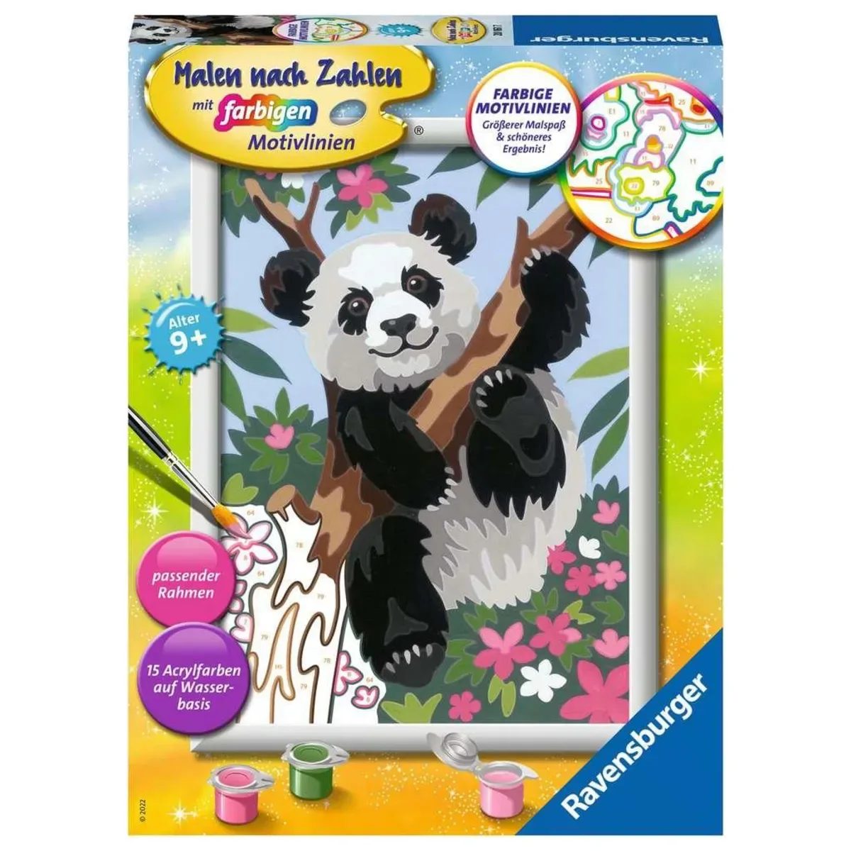 Ravensburger 20161 CreArt, Malen nach Zahlen Kinder - Süßer Pandabär von Ravensburger – Produktfoto
