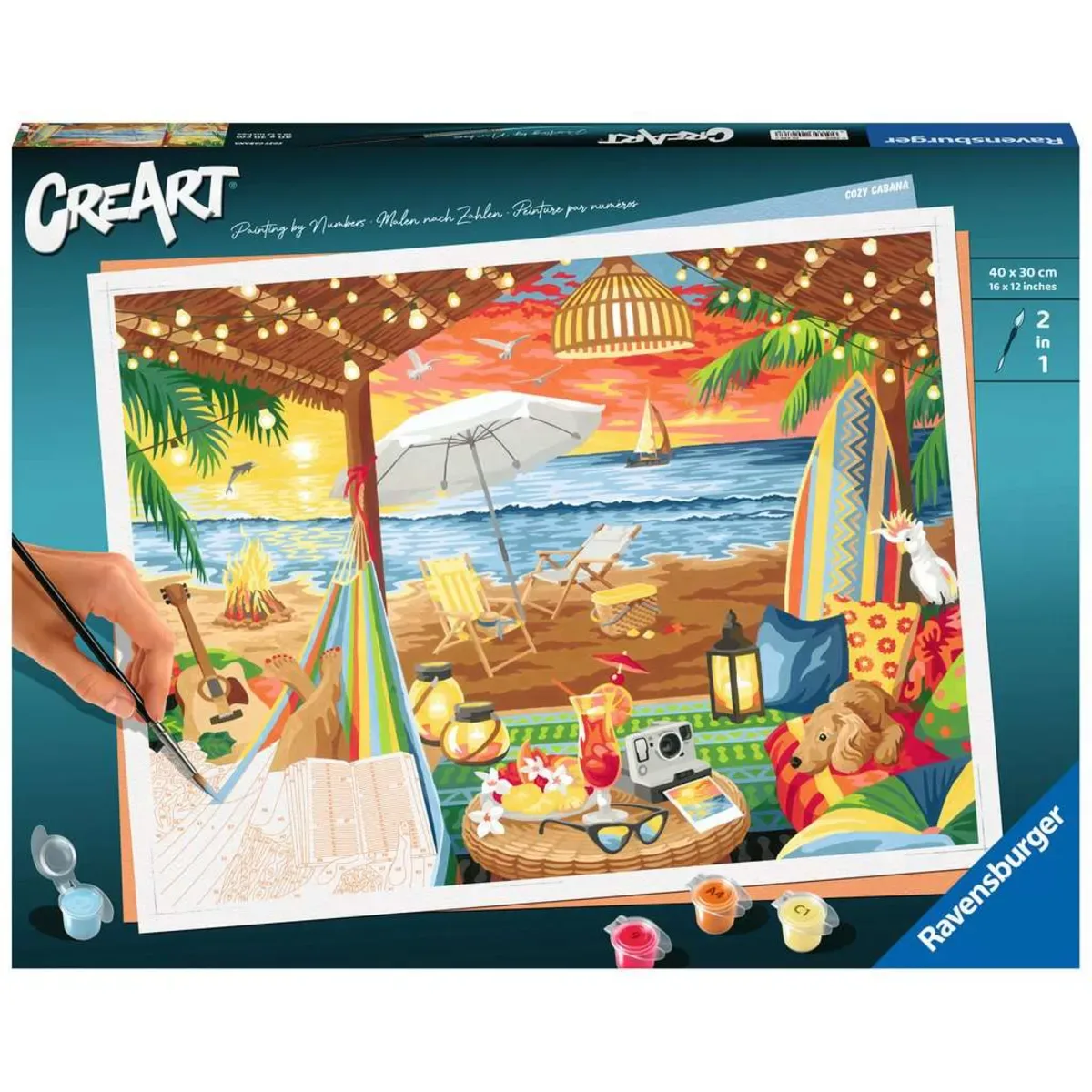 RAVENSBURGER 20276 CreArt Malen nach Zahlen Cozy Cabana von Ravensburger – Produktfoto