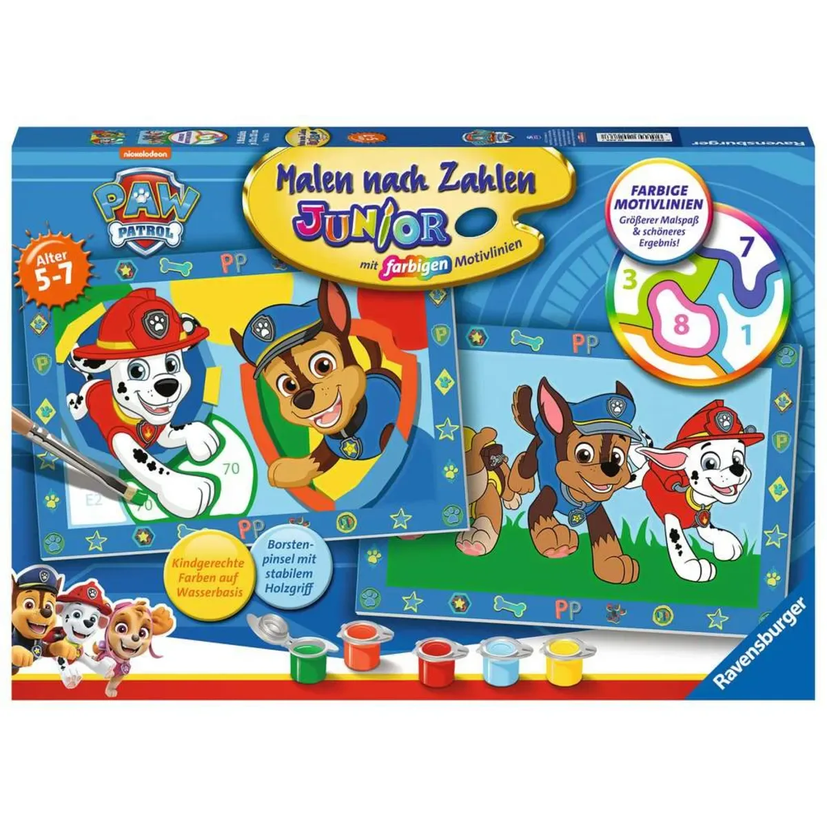 Ravensburger 20286 CreArt, Malen nach Zahlen Junior - Paw Patrol von Ravensburger – Produktfoto