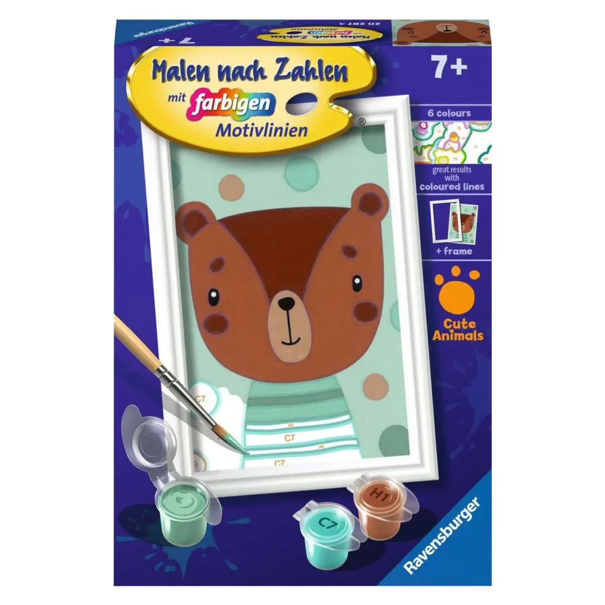 RAVENSBURGER 20287 Malen nach Zahlen Knuffiger Bär von Ravensburger – Produktfoto