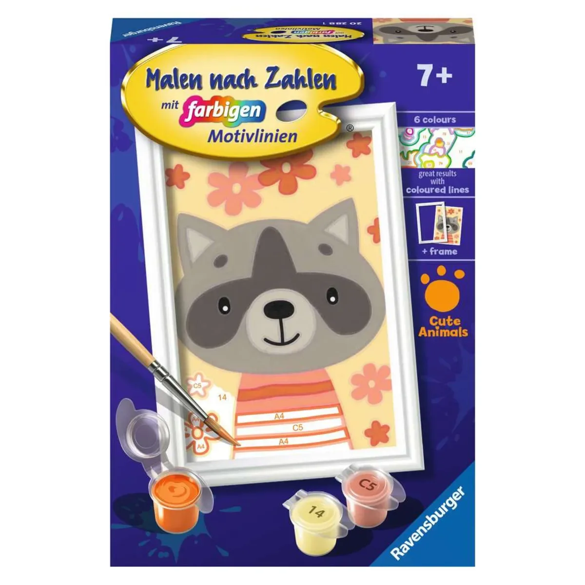 Ravensburger 20288 CreArt, Malen nach Zahlen Kinder - Lieber Waschbär från Ravensburger – produktbild