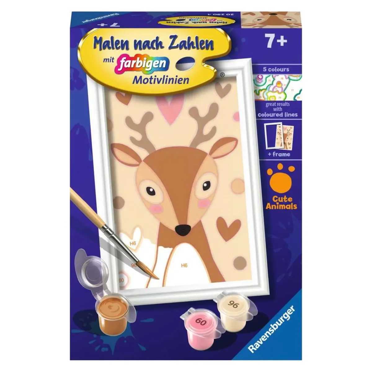 Ravensburger 20290 CreArt, Malen nach Zahlen Kinder - Niedliches Reh von Ravensburger – Produktfoto