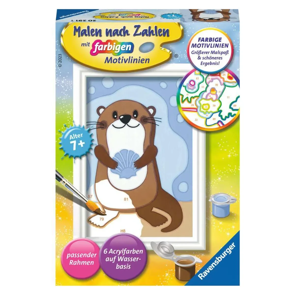 Ravensburger 20291 CreArt, Malen nach Zahlen Kinder - Fröhlicher Otter von Ravensburger – Produktfoto